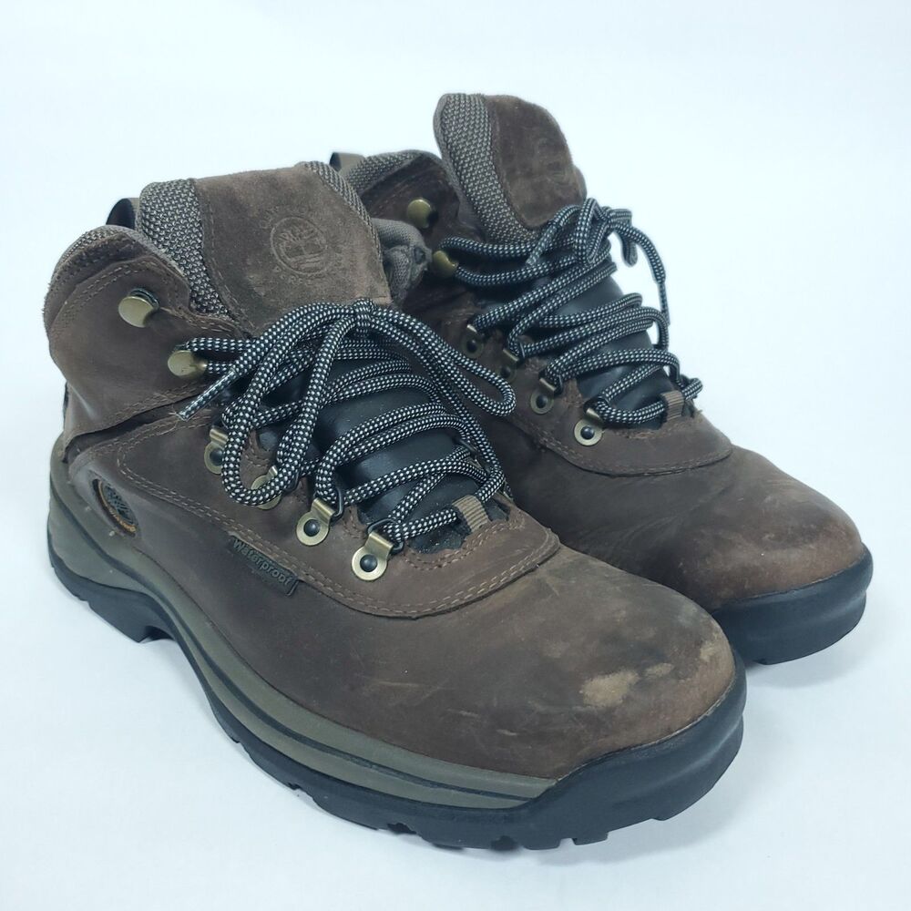 Timberland White Ledge Mid Hiking Boots Men's Brown Leather Waterproof - 8.5